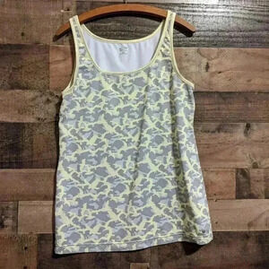 Champion Gray & Yellow Bird Camo athletic work out tank top XL